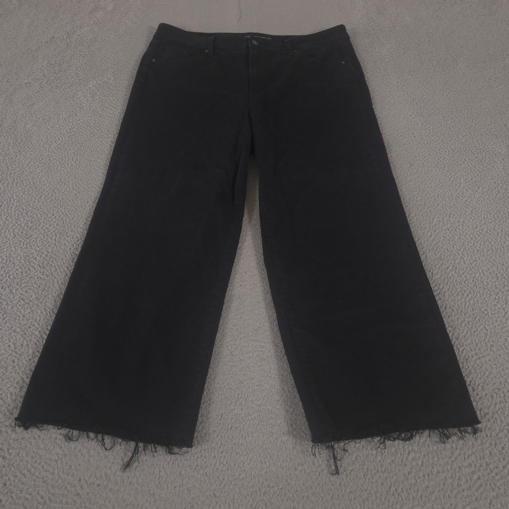 Chico's Jeans Womens 3.5R US 18R High Rise Straight Raw Hem Cotton Stretch Denim